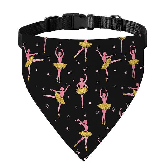 Dancing Ballet Pattern Print Over The Collar Dog Bandana