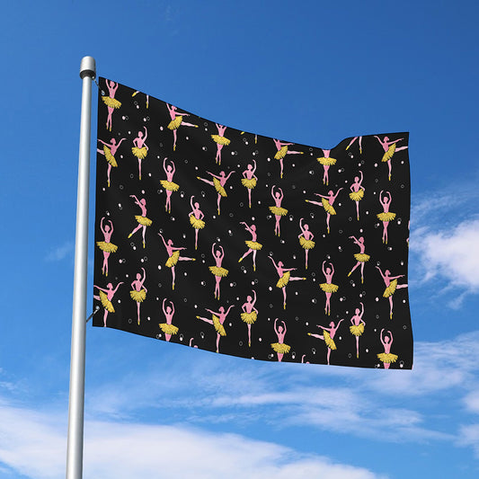 Dancing Ballet Pattern Print Polyester Flag