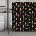 Dancing Ballet Pattern Print Polyester Shower Curtain