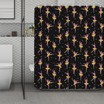 Dancing Ballet Pattern Print Polyester Shower Curtain