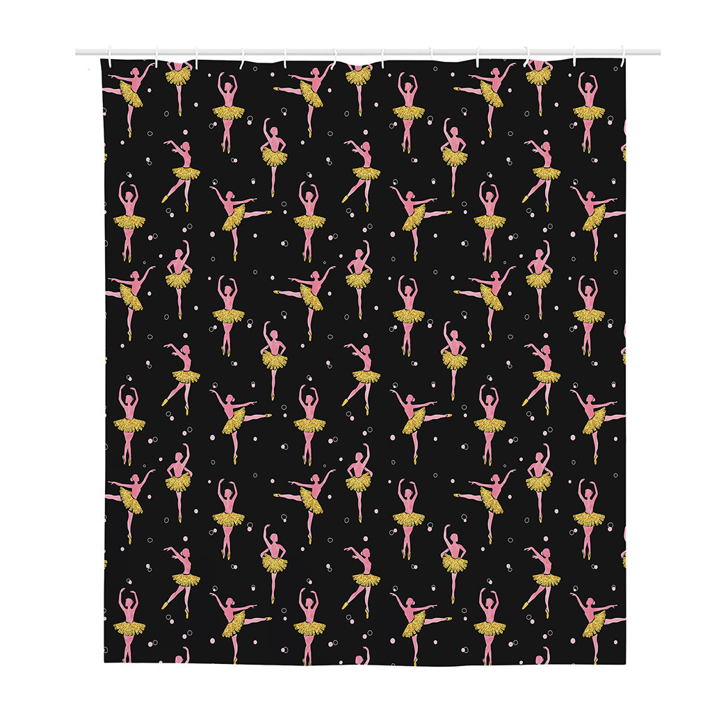Dancing Ballet Pattern Print Polyester Shower Curtain