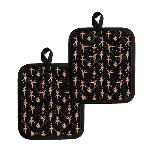 Dancing Ballet Pattern Print Pot Holders