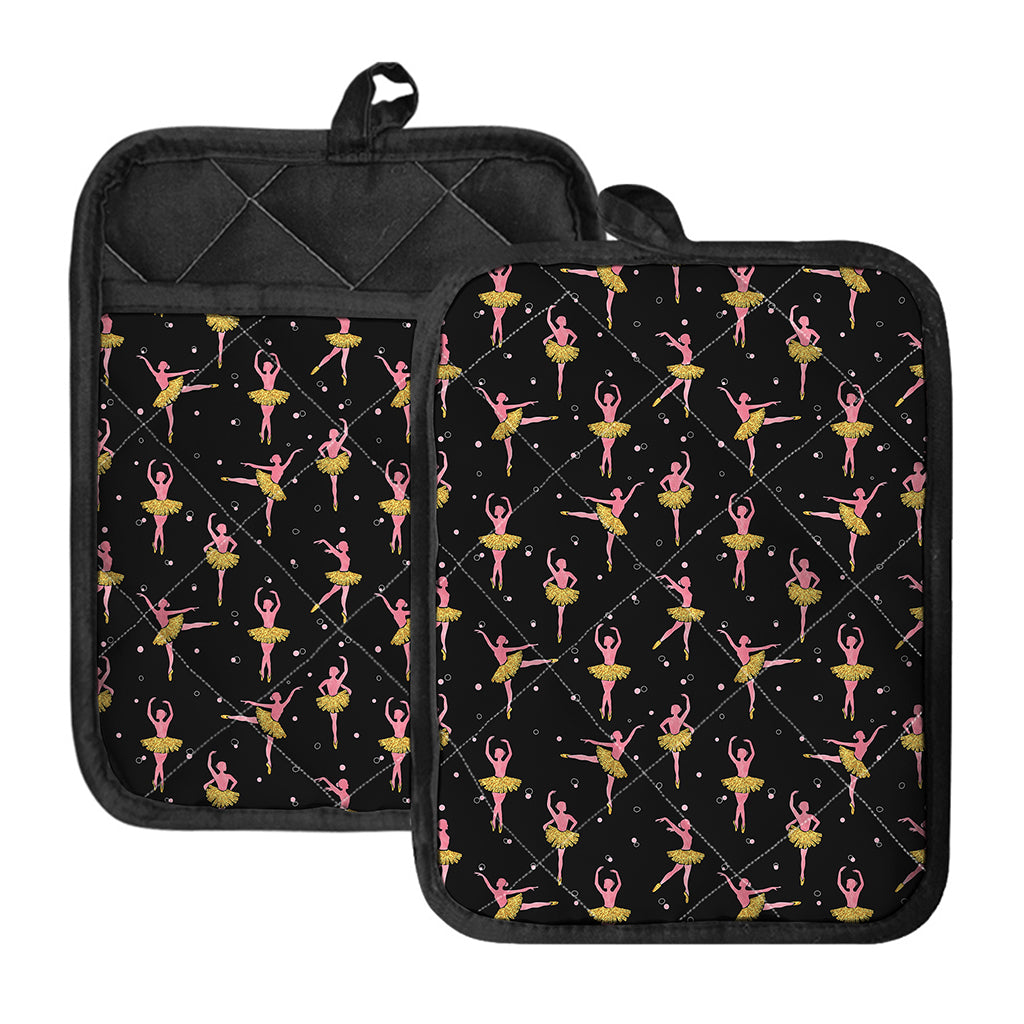 Dancing Ballet Pattern Print Pot Holders With Pocket