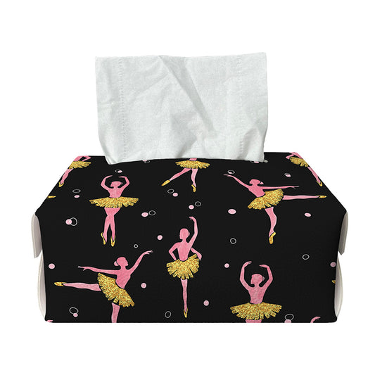 Dancing Ballet Pattern Print Rectangle Tissue Box Cover