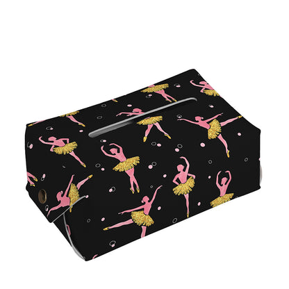 Dancing Ballet Pattern Print Rectangle Tissue Box Cover