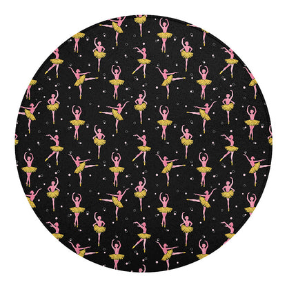 Dancing Ballet Pattern Print Round Blanket
