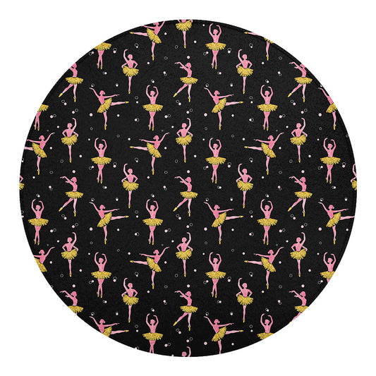Dancing Ballet Pattern Print Round Blanket