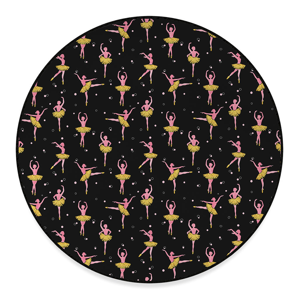 Dancing Ballet Pattern Print Round Floor Mat
