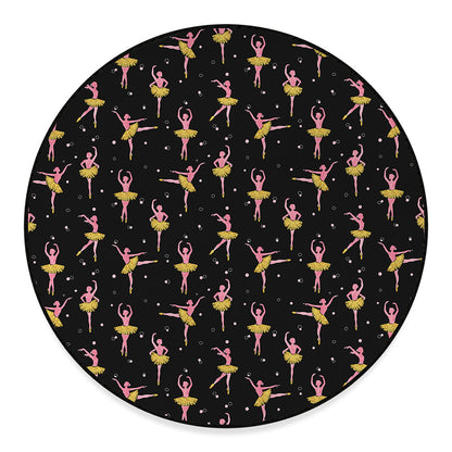 Dancing Ballet Pattern Print Round Floor Mat