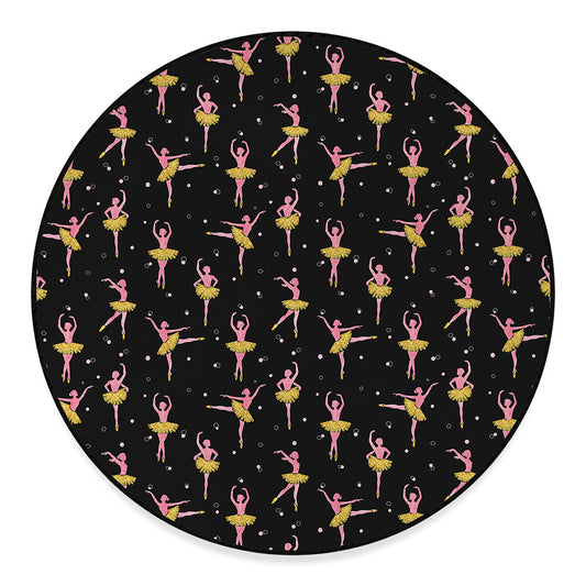 Dancing Ballet Pattern Print Round Floor Mat