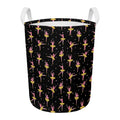 Dancing Ballet Pattern Print Round Laundry Basket