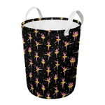 Dancing Ballet Pattern Print Round Laundry Basket