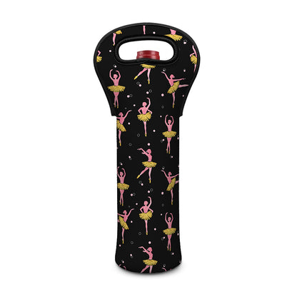 Dancing Ballet Pattern Print Single Neoprene Wine Tote