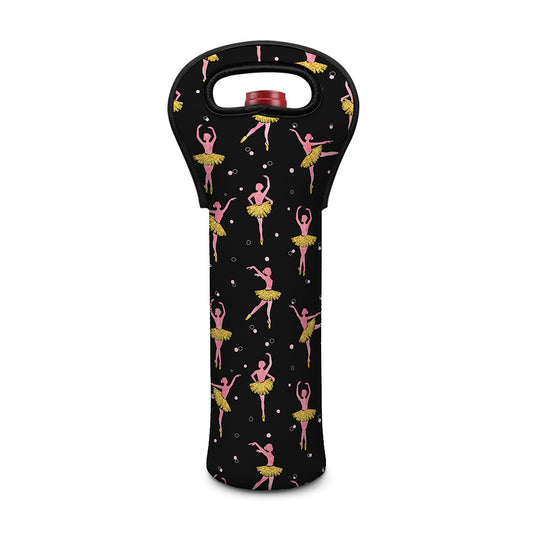 Dancing Ballet Pattern Print Single Neoprene Wine Tote