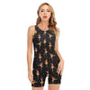 Dancing Ballet Pattern Print Sleeveless One Piece Swimsuit