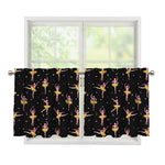 Dancing Ballet Pattern Print Tier Curtains