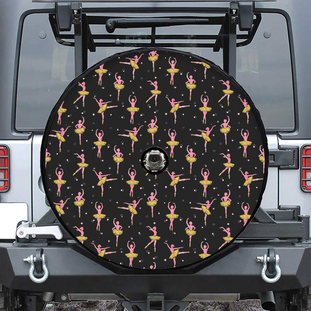 Dancing Ballet Pattern Print Tire Cover With Camera Hole