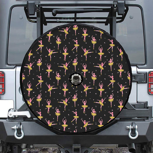 Dancing Ballet Pattern Print Tire Cover With Camera Hole