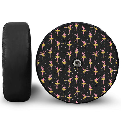 Dancing Ballet Pattern Print Tire Cover With Camera Hole