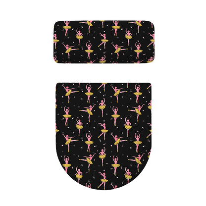 Dancing Ballet Pattern Print Toilet Lid And Tank Cover Set