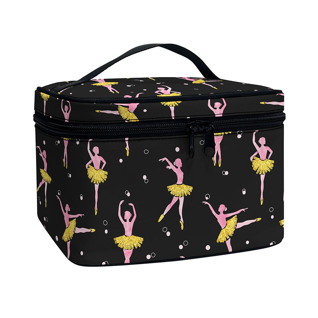 Dancing Ballet Pattern Print Travel Makeup Bag