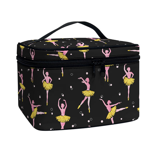 Dancing Ballet Pattern Print Travel Makeup Bag