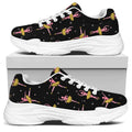 Dancing Ballet Pattern Print White Chunky Shoes