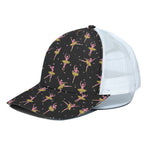 Dancing Ballet Pattern Print White Mesh Trucker Cap