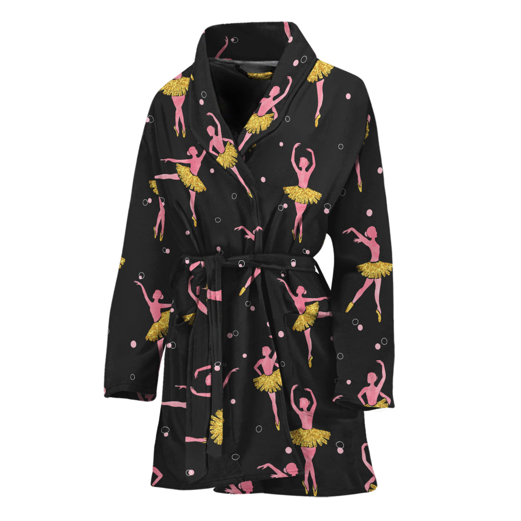 Dancing Ballet Pattern Print Women's Bathrobe