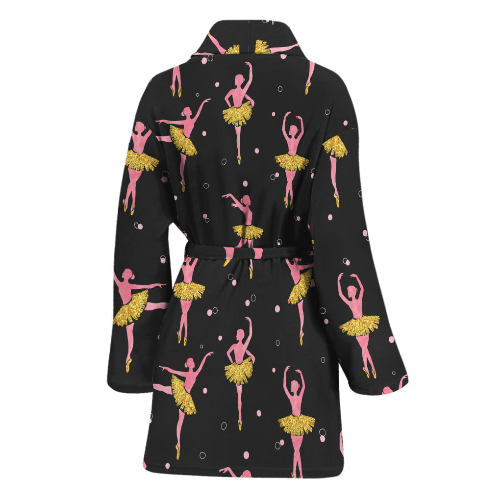 Dancing Ballet Pattern Print Women's Bathrobe