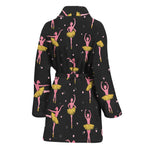 Dancing Ballet Pattern Print Women's Bathrobe