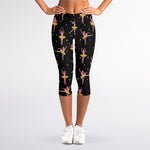 Dancing Ballet Pattern Print Women's Capri Leggings