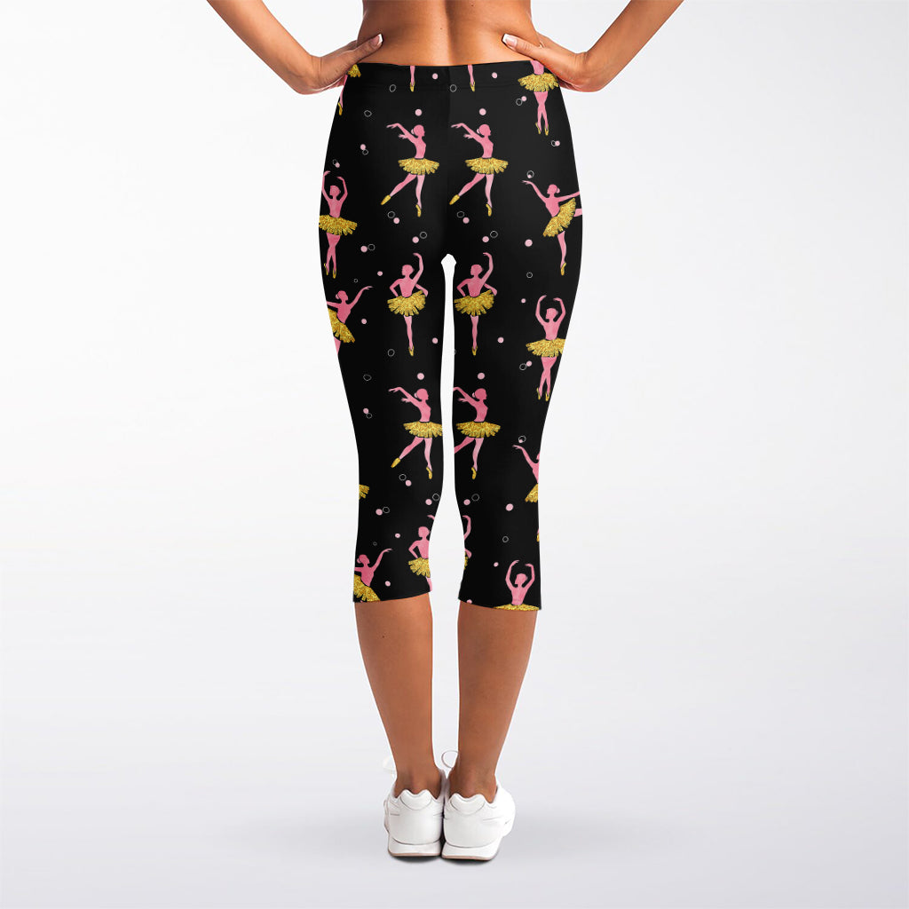 Dancing Ballet Pattern Print Women's Capri Leggings