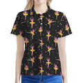 Dancing Ballet Pattern Print Women's Polo Shirt