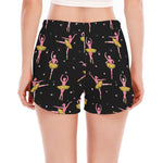 Dancing Ballet Pattern Print Women's Split Running Shorts