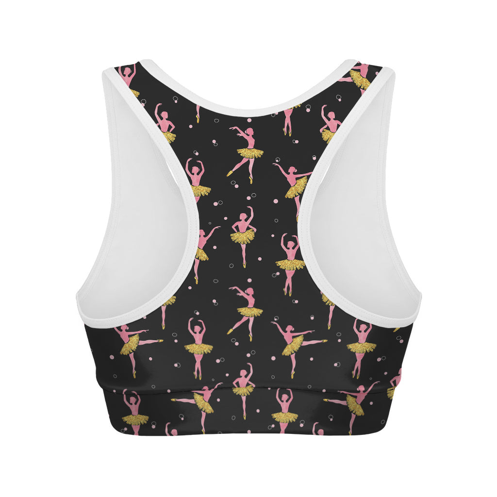 Dancing Ballet Pattern Print Women's Sports Bra