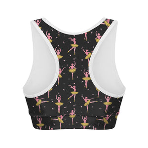 Dancing Ballet Pattern Print Women's Sports Bra