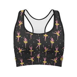 Dancing Ballet Pattern Print Women's Sports Bra