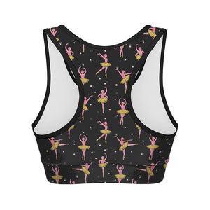 Dancing Ballet Pattern Print Women's Sports Bra