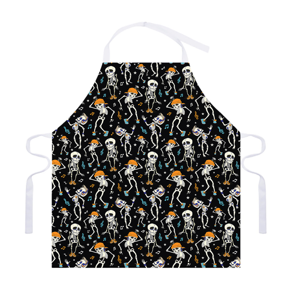 Dancing Skeleton Party Pattern Print Adjustable Apron