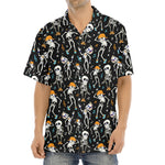 Dancing Skeleton Party Pattern Print Aloha Shirt