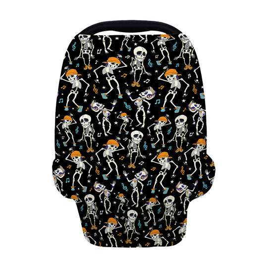 Dancing Skeleton Party Pattern Print Baby Seat Cover