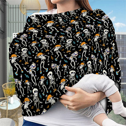 Dancing Skeleton Party Pattern Print Baby Seat Cover