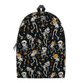 Dancing Skeleton Party Pattern Print School Backpack