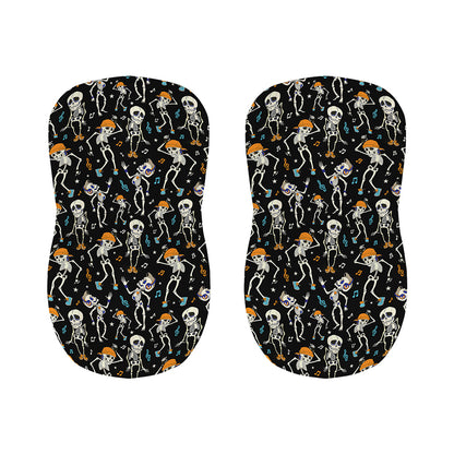 Dancing Skeleton Party Pattern Print Bar Stool Covers