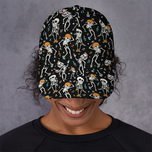 Dancing Skeleton Party Pattern Print Baseball Cap