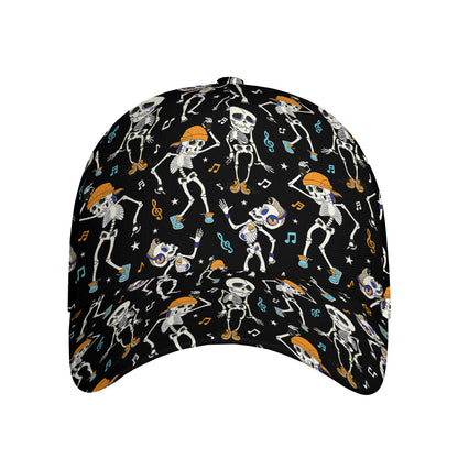Dancing Skeleton Party Pattern Print Baseball Cap