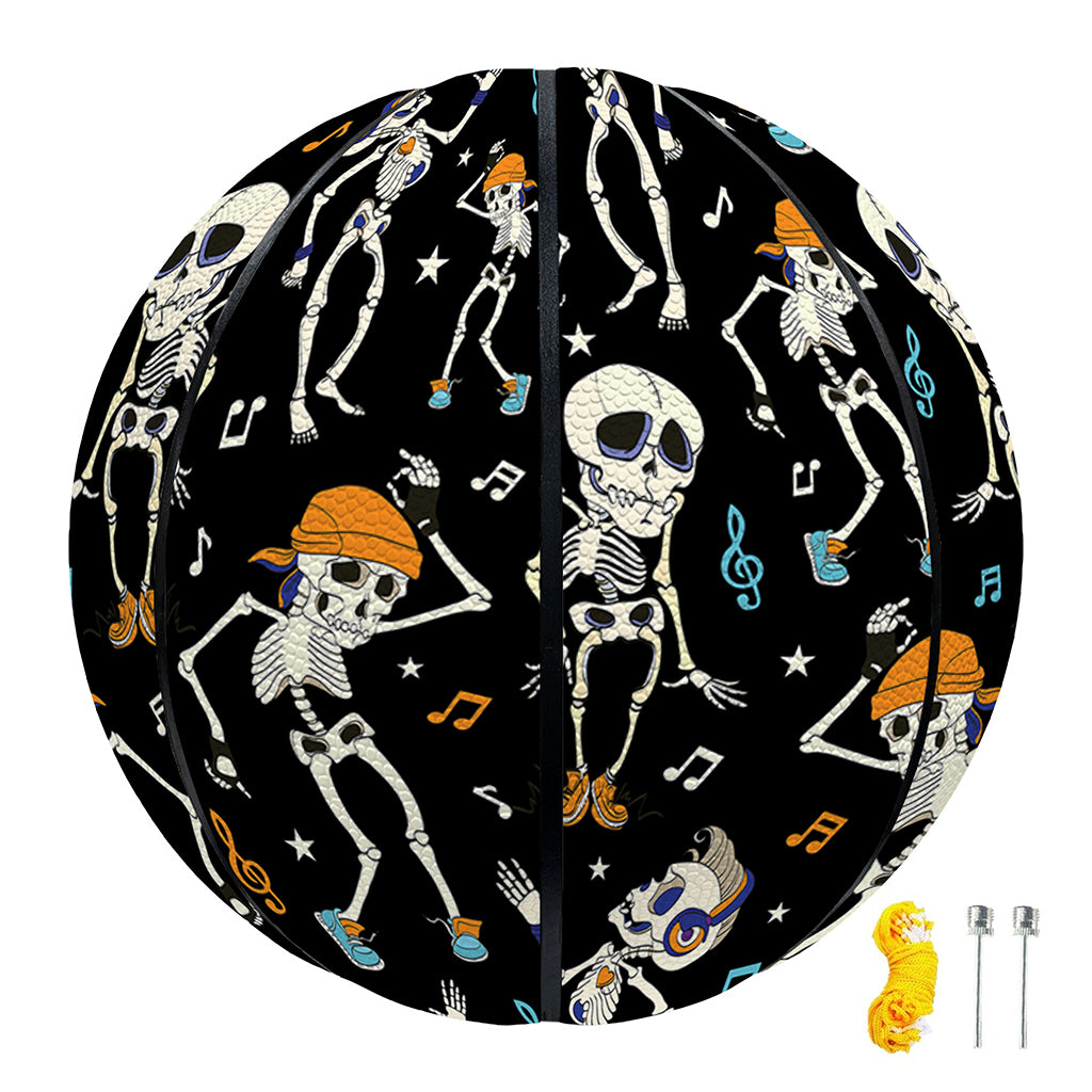 Dancing Skeleton Party Pattern Print Basketball