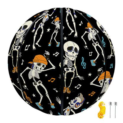 Dancing Skeleton Party Pattern Print Basketball