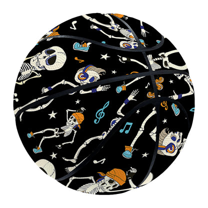 Dancing Skeleton Party Pattern Print Basketball
